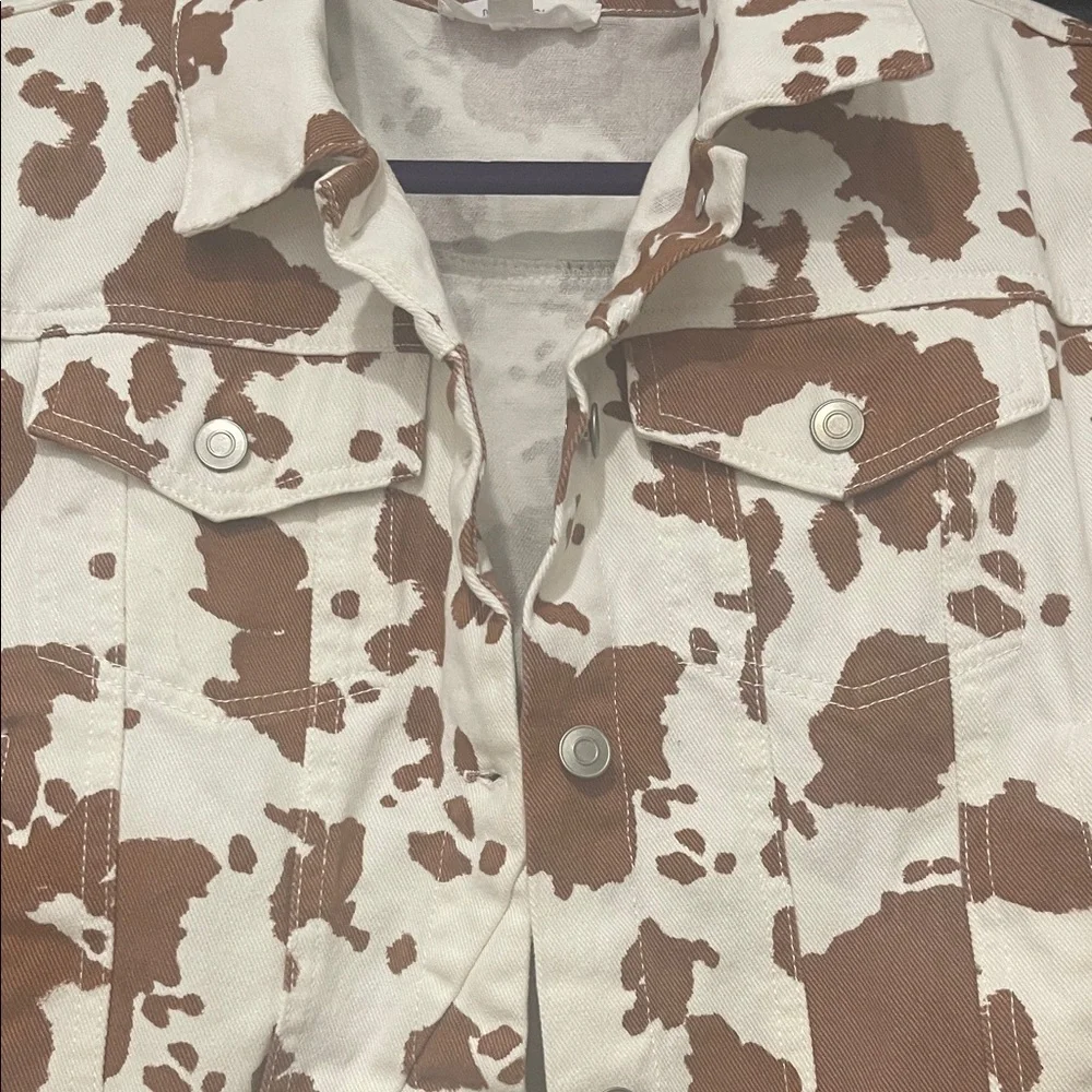 Peach Love California Brown and Cream Fringe Jacket - Picture 3 of 6